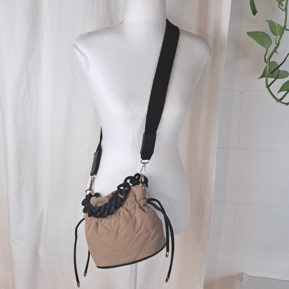 Vintage Havana mini quilted crossbody Purse with chunky chain handle